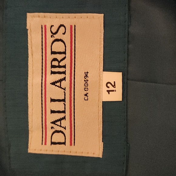 Vintage D'ALLAIRD'S teal full length trench coat. Size 12 - Picture 10 of 11